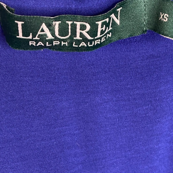 LAUREN RALPH LAUREN Royal Cobalt Blue Off Shoulder Flounce Soft Crop Jumpsuit,XS - Picture 12 of 13